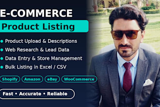e commerce product listing and web research data entry