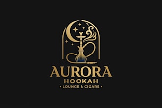 design a stylish hookah logo for your brand