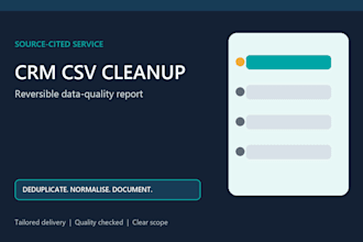 clean, deduplicate and audit your CRM CSV data