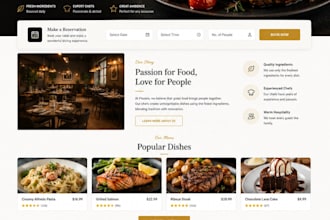 create restaurant landing page and wordpress website