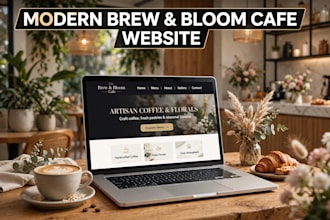 create modern cafe and coffee shop website design