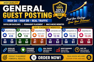 provide quality general guest posts and dofollow backlinks