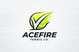 design a dynamic tennis ball logo for your brand