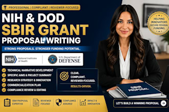 ghostwrite nih or dod sbir grant proposals with expert compliance
