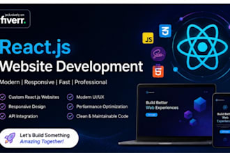 develop a modern responsive react js website