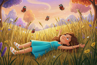 igitally paint colourful children book illustrations