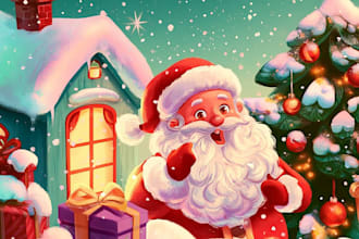create your marry christmas photo into cartoon, avatar, headshot caricature