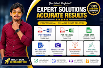 professionally data and photo editing all work