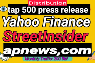 publish your article on yahoo finance apnews,com streetinsider,com barchart da90