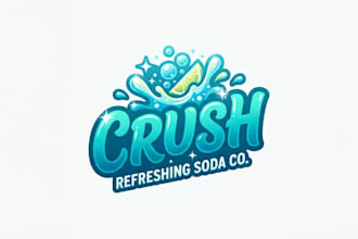 design a refreshing soda logo for your brand