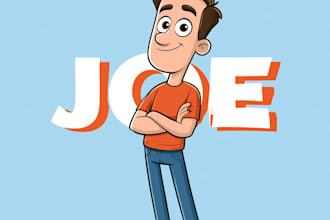 create a fun cartoon logo with cartoon words and character