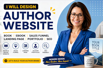design author website book ebook website sales funnel landing page portfolio SEO
