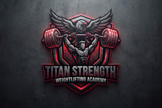 design a powerful weightlifting logo