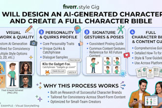 design an ai generated character with character bible