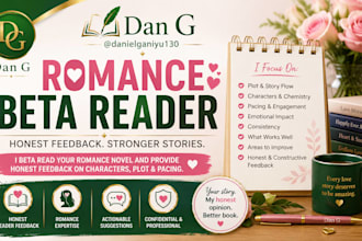 be your romance beta reader and critique your novel