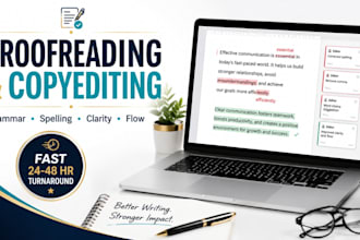 proofread and copy edit your document with a fast turnaround