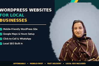 design a wordpress local business website with google maps and SEO setup