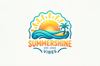design a vibrant summer logo for your brand