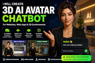 create 3d ai avatar chatbot for web, apps and unreal metahuman