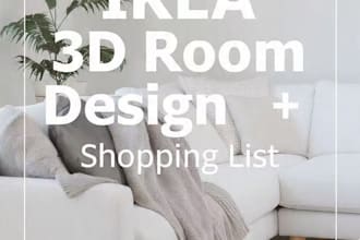 create ikea 3d room design with shopping list and renders