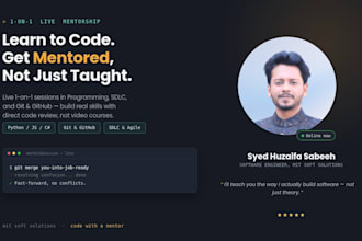 be your 1 on 1 coding mentor for programming, git and github