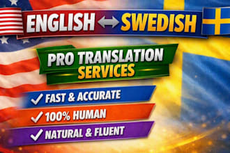 be at your service to translate english texts to swedish and swedish to english