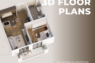 render high end 3d isometric floor plans for real estate