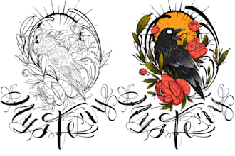 design a custom tattoo for you in blackwork linework minimalist style