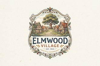 design a charming village logo for your brand
