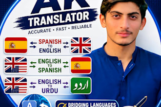manually translate eng to spanish or eng to urdu or urdu