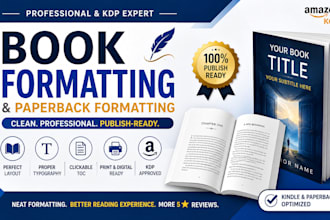 do book formatting, paperback formatting, KDP book formatting, ebook formatting