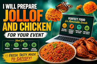 prepare jollof and chicken for your event