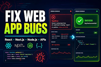 fix react next js node js and API bugs