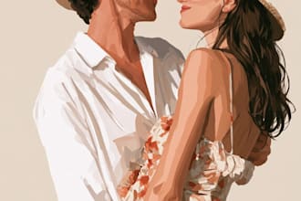 draw couple portrait illustration