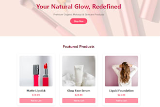 design a modern cosmetic and beauty e commerce website