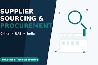 do supplier sourcing, vendor research and procurement
