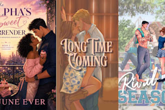 do romance book cover, illustrated romance cover, fantasy cover, dark romance