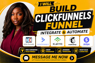 build clickfunnels funnel integrate activecampaign klaviyo mailchimp stripe