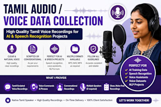 provide tamil voice recordings for ai and speech recognition projects