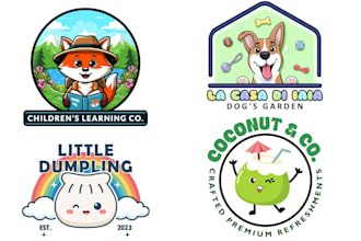design a cute kids brand identity and animal logo