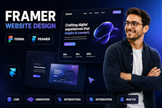 design seo optimized framer cms, saas, blog website landing page figma to framer