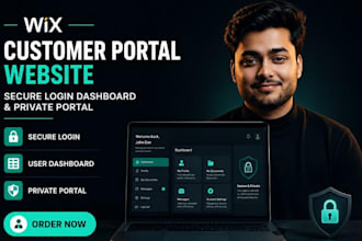 build wix customer portal website secure login dashboard and private portal