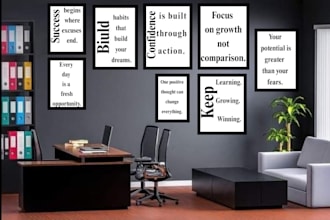 design aesthetic motivational quote wall art