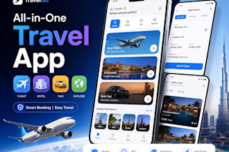 develop travel app for flight booking and hotel booking, taxi app, airline app
