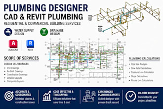 do complete plumbing design for drainage sanitary and water supply systems