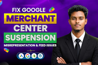 google merchant center suspension and misrepresentation