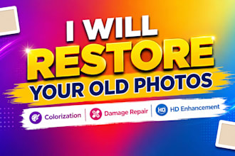 professionally restore and colourize old photos in full hd