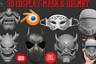 design cosplay helmet, mask, armor and 3d printable props