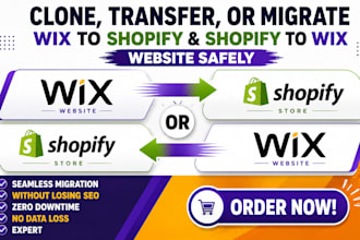 clone, transfer, or migrate wix to shopify and shopify to wix website safely