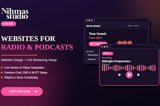 design a radio station, podcast, or music streaming website